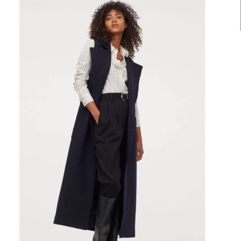 BNWT Giuliva Heritage x HM Sleeveless Wool-blend Coat - XS - Midnight Blue